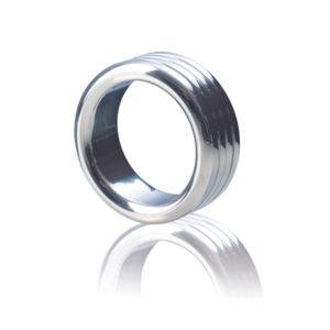 Kinky Monster Cockring en acier inoxydable - triple rainure - largeur 25mm