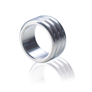 Kinky Monster Cockring en acier inoxydable - double rainure - largeur 25mm